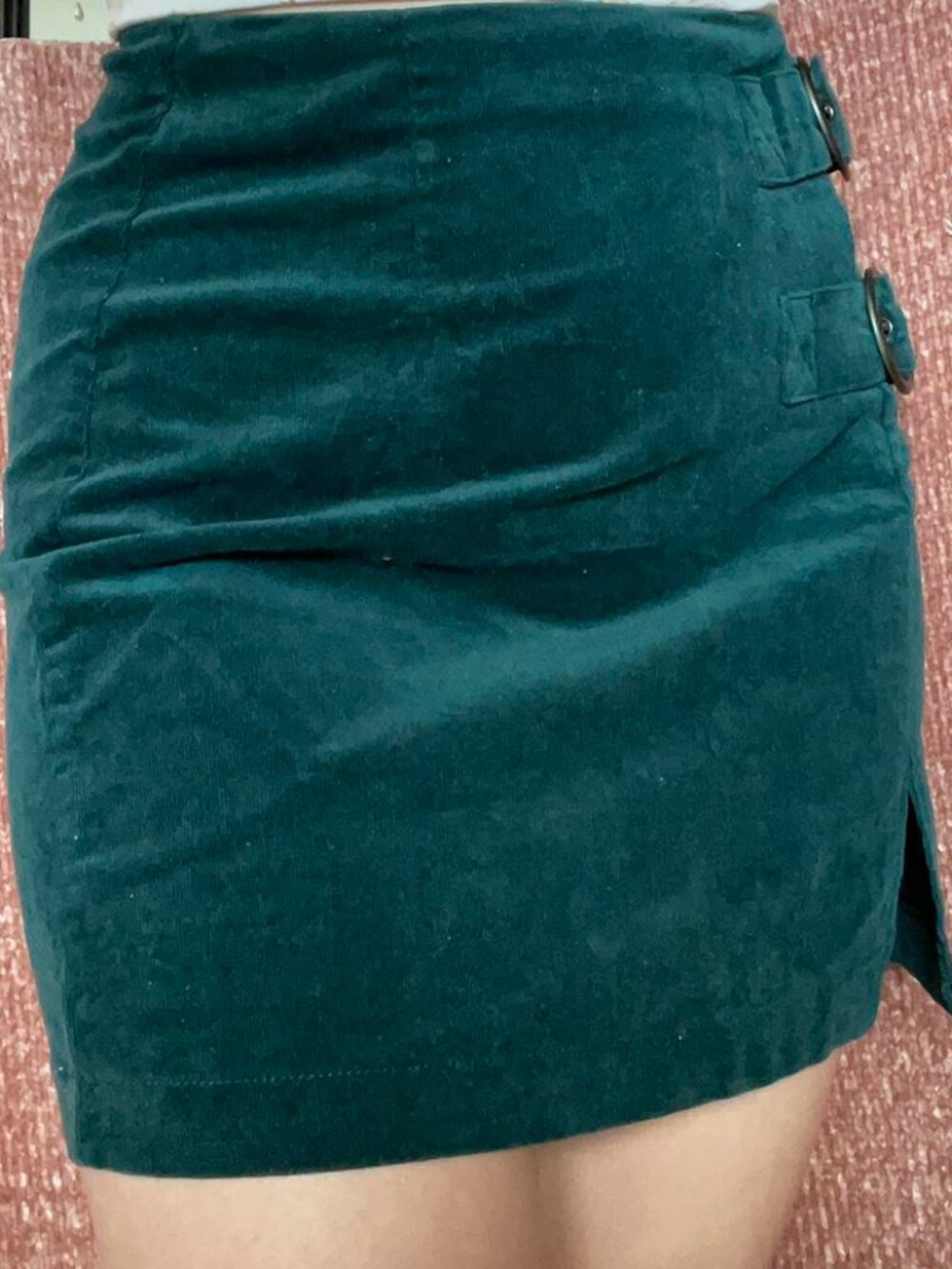 Forever 21 Women's Emerald Green Corduroy Mini Skirt SZ M
